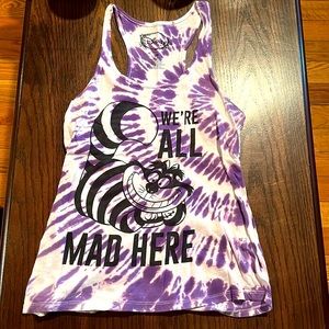 White & Purple tie dye Disney racerback tank